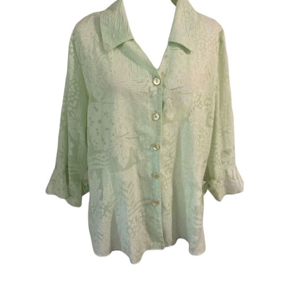 Dress Barn green shirt 2X - Picture 1 of 8